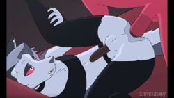 anal anal_insertion anal_sex animated animation anthro anthro_on_anthro anthro_penetrated anus artist_strykersart ass balls balls_deep ballsack canid canine club collar demon femboy furry furry_ears furry_male furry_only furry_tail gay gay_anal gay_male gay_sex hellaverse hellhound helluva_boss imp loona loona_(helluva_boss) male male/male male_only music penis penis_in_ass piercing piercings red_eyes red_skin rule_63 sex sound sound_effects sound_warning strykersart tagme torn_clothes torn_clothing video white_fur wolf wolf_humanoid