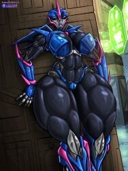 1girls alien alien_girl arcee arcee_(prime) big_breasts big_lips blue_eyes bluewolfartista cleavage female huge_breasts huge_thighs large_breasts large_thighs muscular muscular_female muscular_thighs public robot robot_girl tagme thick_thighs transformers transformers_prime