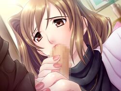 age_difference ail_soft brown_eyes brown_hair censored clothing fellatio female game_cg hair incest maternity_insult milf mother mother_and_son nail_polish older_woman_and_younger_boy oral ribahara_aki shikimori_satsuki