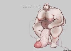 absurd_res anthro balls barazoku beard bed belly belly_hair big_balls big_belly big_moobs big_muscles big_pecs big_penis bodily_fluids body_hair chest_hair cum cum_puddle ejaculation erection excessive_cum excessive_genital_fluids facial_hair floppy_ears furniture genital_fluids genitals hi_res huge_balls huge_pecs huge_penis hyper hyper_genitalia hyper_penis lagomorph leaking_precum leg_hair leporid long_ears male mammal masturbation meme moobs musclegut muscular muscular_arms muscular_male navel no_nut_november on_bed orgasm_face overweight overweight_male pecs penis precum rabbit saggy_balls sitting solo speech_bubble text throbbing throbbing_penis tilionmaia vein veiny_penis william_gerard