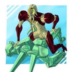 1:1 2_toes 4_fingers 4_toes absurd_res alien ambiguous_penetration ben_10 blue_background blush bodily_fluids breathing_apparatus cartoon_network chimera_sui_generis clothed clothing cowgirl_position crystal crystal_body crystal_creature duo elemental_creature facial_markings feet female female_on_top female_penetrated fingers from_front_position genital_fluids glistening glistening_body green_body green_markings head_markings hi_res light lighting lumen_fox male markings mineral_fauna myaxx nude on_bottom on_top partially_clothed penetration petrosapien pink_eyes red_clothing red_markings sex shaded shadow signature simple_background spikes spikes_(anatomy) teeth_showing tentacles tetrax_shard toes vaginal_fluids