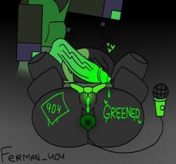 1boy 1boy1girl 1girl 1girls 2d 2d_(artwork) 2d_artwork anal anus art_trade artist_logo artist_signature blushcrunch_studio bowtie cock cum cum_in_pussy cum_inside dandy's_world dandys_world dick ejaculation female ferman ferman_(robloxian) green_body green_clothing green_penis green_skin heart leaking leaking_cum leaking_pussy love_heart male mating_press microphone penis pussy roblox roblox_game robloxian robot robot_girl robot_humanoid sex sexual_intercourse sweater tagme text tv tv_head vagina vee_(dandy's_world) writing_on_ass writing_on_body