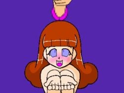 1boy 1girls 2d animated big_breasts blush breasts female game_cg jermaneels monica_(jermaneels) pixel_art blue_eyes orange_hair sensual_pleasure stroking_penis open_mouth tongue tongue_out cum cum_on_face facial cum_on_hair cum_on_tongue masturbation ejaculation pixel_animation penis cupping_hands