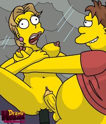 barney_gumble bottomless chloe_talbot chubby clothes color drawn-hentai female helicopter human insertion male nude penis sex straight tagme the_simpsons yellow_skin