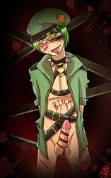 blood bondage flippy flippy_(htf) green_hair happy_tree_friends humanized male pointy_chin tagme