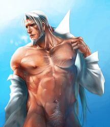 1boy angelusmortis bara blazblue facial_hair human male male_only muscle solo valkenhayn_r._hellsing