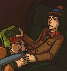 2boys gay hat kyle_broflovski male oral penis red_hair south_park stan_marsh yaoi