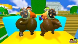 16:9 3d 4k absurd_res anthro ass big_butt bottomless bottomless_male brown_body clothed clothing digital_media_(artwork) duo hi_res kane_brent_koopa kanebrentkoopa kaze_brent_koopa koopa male mario_bros metal_bracelet nintendo overweight partially_clothed rear_view reptile scalie slightly_chubby source_filmmaker_(artwork) tecbuttlovefa video_games widescreen