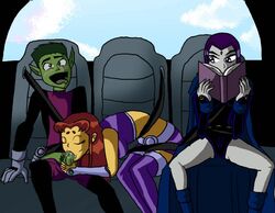 backseat beast_boy blowjob boots breasts car dc dc_comics fellatio rachel_roth raven_(dc) star_lover starfire straight teen_titans voyeur