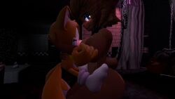 age_difference big_breasts blush breast_smother five_nights_at_freddy's freddy_(fnaf) fredina's_nightclub fredina_(cally3d) frenni_fazclaire genderswap genderswap_(mtf) hugging medibirb naked older_female rule63 sonic_(series) tails tails_the_fox younger_male