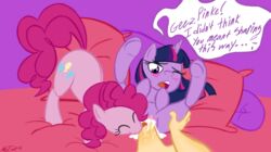 2d female feral friendship_is_magic human_on_feral my_little_pony no-ink oral pinkie_pie_(mlp) quadruped smooth_skin tagme text twilight_sparkle_(mlp)