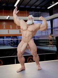 3d 3d_(artwork) 3d_model balls ballsack bara beard big_penis boxing_ring flexing flexing_bicep flexing_muscles frogtoa fully_nude gay hanzo huge_cock looking_at_viewer male male_only mature mature_male muscular muscular_arms muscular_legs muscular_male muscular_thighs nude nude_male overwatch overwatch_2 penis public public_nudity reinhardt white_beard white_hair yaoi