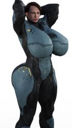 alphaprimaris bodysuit female female_only halo_(series) hyper_ass hyper_breasts spartan_(halo) techsuit