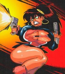 1girls 2024 action_pose angry ass better_version_at_source big_ass big_breasts body_bags breasts brown_hair busty calves cleavage clenched_teeth clothed clothed_female clothing curvaceous curvy dark-skinned_female dark_skin dress dual_wielding ear_piercing earrings front_view green_eyes gun hair hair_ornament higher_resolution_available holding_gun holding_weapon hourglass_figure huge_breasts human large_ass large_breasts latina lipstick long_fingernails long_hair nipple_bulge nipples panda_delgado piercing ponytail red_lipstick red_nails ripped_clothing shooting short_dress slb solo standing sweat sweatdrop sweating sweaty sweaty_body tan-skinned_female tan_body tan_skin teeth thick_thighs thighs torn_clothes torn_dress voluptuous weapon wide_hips