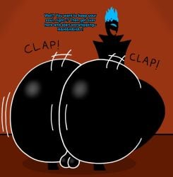 1boy ass_bigger_than_head big_ass big_ass_(male) big_butt blue_fire blue_flame cartoon_network clapping_ass clapping_cheeks demon demongo flame_hair huge_ass huge_butt male male_only samurai_jack solo solo_male twerking wik45