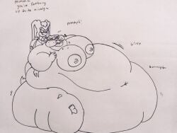 2girls bbw force_feeding morbidly_obese morbidly_obese_female obese rouge_the_bat snapsofhope sonic_(series) sonic_the_hedgehog_(series) ssbbw vanilla_the_rabbit