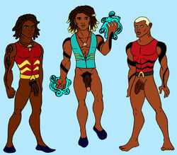 african african_male aqualad dark-skinned_male dark_male_only dark_skin dc earth_16 gay kaldur'ahm male male_only melanin muscles muscular muscular_male puberty pubes pubic_hair teen_boy tranetrax uncensored yaoi young_justice