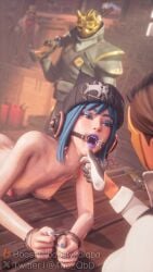 3d animal_dildo antonia_(fortnite) beanie bondage breasts clothed clothed_female clothing completely_nude completely_nude_female female fortnite fully_clothed fully_clothed_female gag gloves handcuffed headphones holding_chin hope_(fortnite) looking_at_partner mask masked masked_female naked nipple_piercing nude nude_female rape ring_gag shiny shiny_skin the_qbd vaginal_penetration watching watching_sex