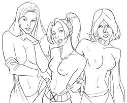 3girls anna_marie female female_only goth jean_grey marvel marvel_comics multiple_girls rogue_(evolution) rogue_(x-men) shadowcat straight_hair wam-inque x-men x-men_evolution