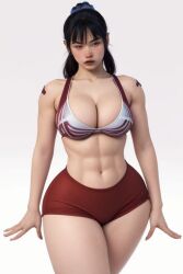 ai_generated athletic_female dc dc_comics medium_breasts muscular_female perfect_body plump_thighs punchline_(dc) slim_waist thick_thighs