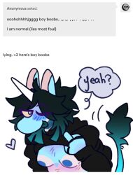 anthro breasts cuntboy cuntboy_with_breasts dialogue teasing toge_(wepwawah) tumblr tumblr_ask undressing unicorn wepwawah