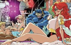 bikini jean_grey marvel marvel_comics marvel_girl phoenix_(x-men) pool pool_party x-men