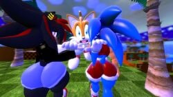 3d 3d_(artwork) age_difference ass big_ass big_breasts kidnapping medibirb rule_63 scared shade_the_hedgehog shadow_the_hedgehog sonic_(series) sonic_the_hedgehog tails tails_the_fox younger_male