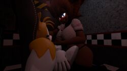 age_difference big_breasts blush five_nights_at_freddy's freddy_(fnaf) fredina's_nightclub fredina_(cally3d) frenni_fazclaire genderswap genderswap_(mtf) medibirb older_female rule63 sonic_(series) tails tails_the_fox tongue_out younger_male