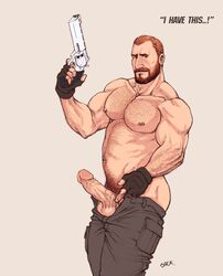 1boy bara barry_burton human male male_only muscle muscles resident_evil solo tagme