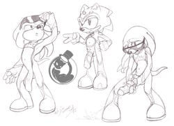 cosplay disney furry hedgehog knuckles_the_echidna male male_only mammal monochrome neokat penis sonic_(series) sonic_the_hedgehog tron