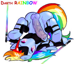 1boy blue_fur color cosplay friendship_is_magic fur hair igorr lightsaber male male_only multicolored_hair my_little_pony open_eyes pegasus pink_eyes pony rainbow_dash_(mlp) rainbow_hair rule_63 solo star_wars straight_hair tail tehwalrus_edits white_background