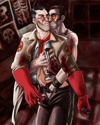 medic sniper team_fortress_2 yaddie yaoi