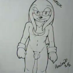 anthro aval0nx echidna fur knuckles_the_echidna male male_only mammal monotreme solo sonic_(series) tagme