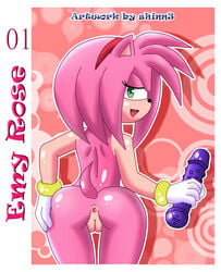 amy_rose ass back_view beige_skin color female female_only fur furry furry_ass hedgehog pink_fur shinn skin solo sonic_(series)