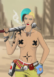 cyan_hair rebecca_buck tagme tank_girl