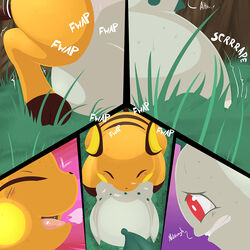 chikorita female from_behind grass male pokemon pokemon_(species) raichu sex sigh springtime_desperation straight sweat tom_smith