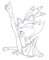 anthro bathing black_and_white blaze_the_cat breasts cat closed_eyes feline female female_only fur licking mammal monochrome nipples plain_background plantigrade ponytail pussy sega simple_background sketch solo sonic_(series) tail thin tied_hair tongue white_background