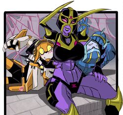 big_breasts blackarachnia female jetfire jetstorm no_humans smile tagme thick_thighs transformers transformers_animated uncensored