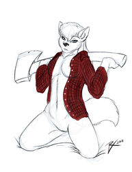 2011 anthro axe bottomless breasts female flannel lumberjack male_focus male_only pussy rei_vegan solo weapon