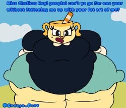 annoyed_expression bbw beauty_mark belly_overhang big_breasts black_sweater chalice cuphead_(game) dialogue flabby_arms flabby_legs hands_on_hips kingcreeperblue light_blue_shirt love_handles ms._chalice obese obese_female obese_humanoid overweight overweight_female overweight_humanoid ssbbw straw thick_thighs white_collar white_gloves wide_hips