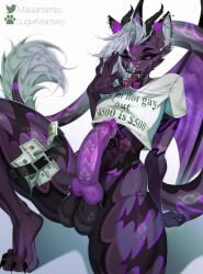 20_bucks_is_20_bucks absurd_res anthro bat caybito clothing crop_top demon erection femboy gay genital_piercing genitals hi_res maaartens male mammal multiple_piercings penis penis_piercing piercing shirt solo teasing teasing_viewer topwear