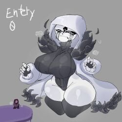 boobs breasts entity_01 female_sans fingerless_gloves giantess huge_boobs huge_breasts huge_tits rule_63 sans sans_au simple_background skeleton tagme thick thick_thighs thighs tits undertale undertale_au zans_nation