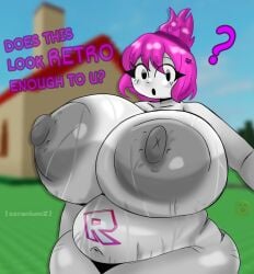 belly belly_tattoo big_belly chub chubby chubby_belly chubby_female fat fatty guest_(roblox) huge_breasts hyper hyper_breasts naked obese obese_female retro retrostudio roblox roblox_avatar roblox_game roblox_girl robloxian tagme tattoo text white_body zeraniumz