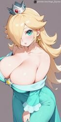 1girls aegis_elysium ai_generated background blonde_hair blue_eyes blush blush blushing_at_viewer breasts cleavage collarbone crown dress earrings female female female_focus gem grabbing hair_ornament headpiece highres huge_breasts jewelry large_breasts long_hair looking_at_viewer mario_(series) navel nintendo patreon patreon_username princess princess_rosalina scenery simple_background smile solo solo_focus standing super_mario_bros. super_mario_galaxy thick_breasts thick_thighs thighs tiara undressing very_long_hair white_background