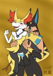 absurd_res anthro anubis anubis_(pal) bodily_fluids braixen breed breeding crossover cum cum_drip cum_in_pussy cum_inside cumshot deity dripping egyptian_mythology ejaculation fan_character generation_6_pokemon genital_fluids harikuran hi_res interspecies middle_eastern_mythology mythology nintendo pal_(species) palworld palworld_more_than_just_pals penetration pocketpair pokemon pokemon_(species) pokephilia vaginal_penetration