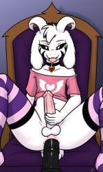 ai_assisted ai_generated asriel_dreemurr asriel_dreemurr_(god_form) dildo dildo_in_ass femboy_masturbation furry furry_male furry_only masturbation solo_male undertale