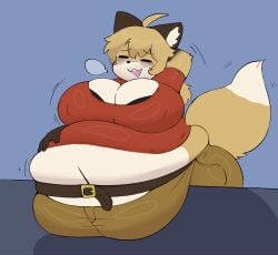 1girls 3_toes 4_fingers anthro barely_contained bbw bellyscruff belt_around_belly big_belly big_breasts breasts clothed fat fat_folds fatfur female female_only fujiko_(inazuma_kat) furry furry_only gloves_(marking) huge_breasts inazuma_kat inflation love_handles motion_lines navel overweight overweight_female ripped_clothing side_view socks_(marking) solo solo_female ssbbw tagme thick_thighs tight_clothing weight_gain weight_gain_female wide_hips