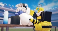 2boys 3d 3d_(artwork) ass avewagetrashuwu balls bee bee_humanoid big_ass big_balls big_butt big_penis bubble_ass bubble_butt dat_ass erect_penis erection fat_ass femboy feminine_male furry gay hand_on_ass huge_ass huge_butt large_ass large_butt large_penis male/male male_focus male_only outside penis penis_against_ass public public_nudity roblox robloxian splits tagme thick_thighs white_tail