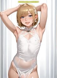 1boy ai_generated bulge dress femboy light-skinned_femboy otoko_no_ko panties solo trap yaoi