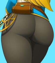 ass ass_focus blonde_hair breath_of_the_wild female from_behind head_out_of_frame huge_ass leggings long_hair lower_body nintendo pants princess_zelda ryuseiart solo the_legend_of_zelda the_legend_of_zelda:_breath_of_the_wild tight_clothes tight_pants very_long_hair zelda_(breath_of_the_wild)